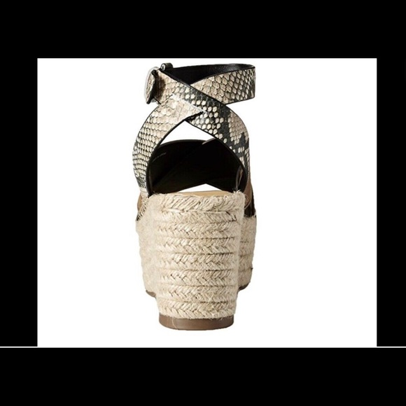 Dolce Vita Platform Wedges Sandals Nubuck Leather Olive/Snake 6.5 - Picture 5 of 8